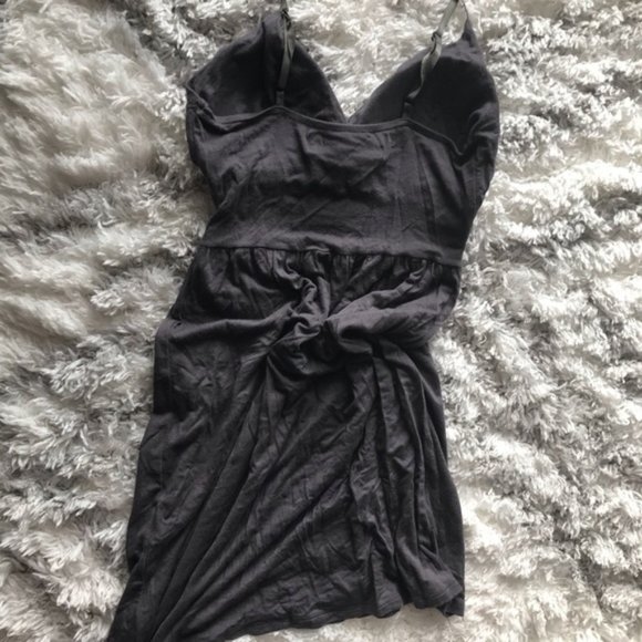 Women's gray v-cut spaghetti strap summer dress - Picture 3 of 4